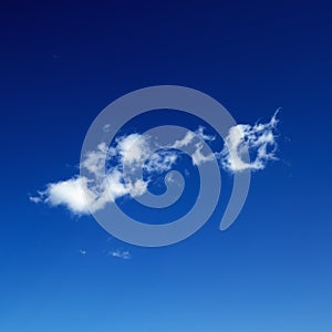Cirrus cloud in blue sky. photo