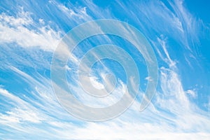 Cirrus clouds in a blue sky