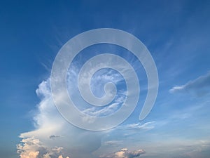 Cirrus and cumulonimbus cloud on blue sky background ep27