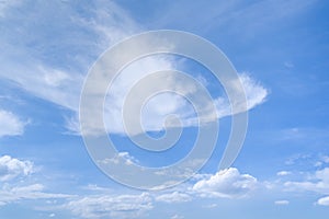 Cirrus and Cumulus clouds in blue summer sky