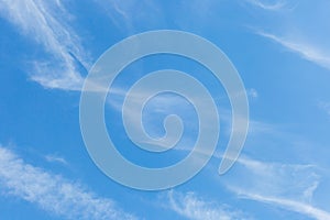 Cirrus Cumulus White Clouds Blue Sky Background Nature Wind Weather Atmosphere Air