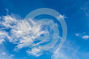 Cirrus and Stratus clouds in dramatic blue sky over Cape Town