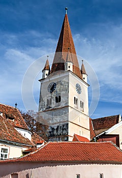 Cisnadie church tower, Transylvania, Romania
