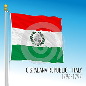 Cispadana Republic historical flag, Italy