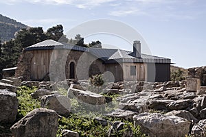 Cistercian monastery in ruins. Collado Hermoso, Segovia. Spain