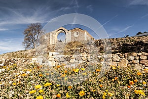 Cistercian monastery in ruins. Collado Hermoso, Segovia. Spain