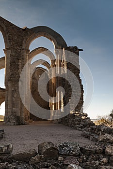 Cistercian monastery in ruins. Collado Hermoso, Segovia. Spain photo