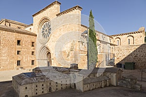 Cistercian monastery of Santa MarÃÂ­a de Huerta in two different photo