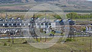 Cisterns Filled with Gasoline Located at Oil Plant