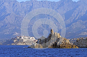 The citadel of Calvi seen from sea photo