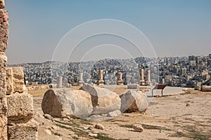 The citadel and cityscape of Amman, Jordan