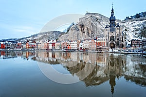 The citadel, Collegiate Church and Meuse, Dinant, Belgium