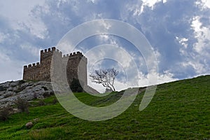 Citadel in Genoese fortress in Sudak, Crimea.