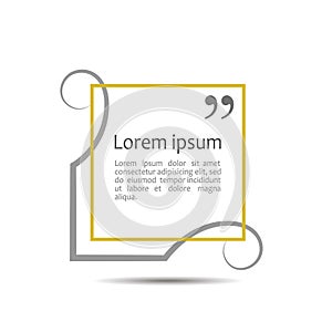 Citation text box. Frame for decoration quote and