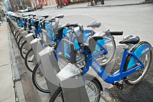 Citibikes in New York NY a public Bikeshare system