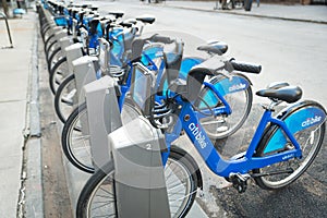 Citibikes in New York NY a public Bikeshare system