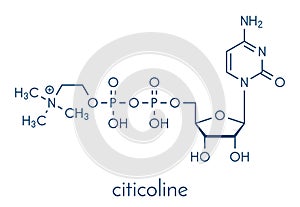 Citicoline CDP-choline molecule. Skeletal formula.