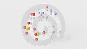 citicoline molecule 3d, molecular structure, ball and stick model, structural chemical formula cytidine diphosphate-choline