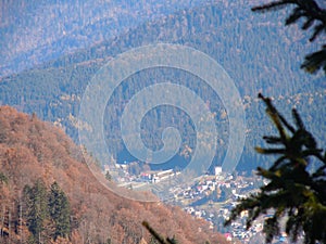 Cities and buildings seen from 1400 meters altitude photo