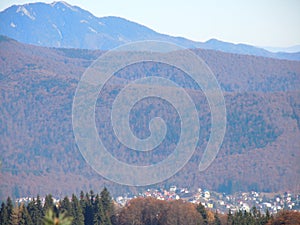 Cities and buildings seen from 1400 meters altitude photo