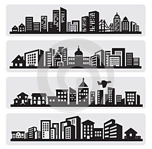 Cities silhouette icon