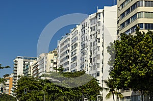 Cities with special architectures. Copacabana Beach, Rio de Janeiro Brazil