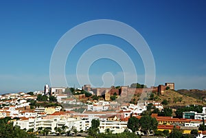 Citiscape of the town and castle of Silves in Algarve, Portugal