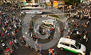 Citizen transport by motorcycles, vietnam