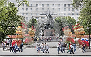 Citizens walk on Victory Day on May 09,2016 in Rostov-on-Don