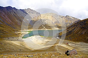 Lake in the cone of the Nevado de toluca volcano, mexico I photo