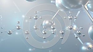 citral molecular structure, 3d model molecule, acyclic monoterpene aldehyde, structural chemical formula view from a microscope