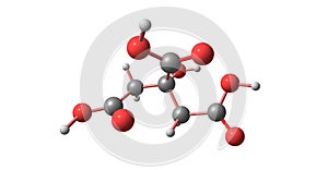 Citric acid molecular structure isolated on white