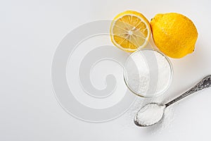 Citric acid on a white acrylic background