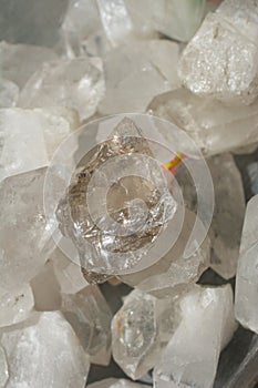 citrine semigem stone as mineral rock geode crystals