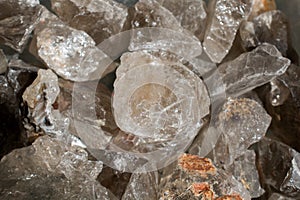 citrine semigem stone as mineral rock geode crystals