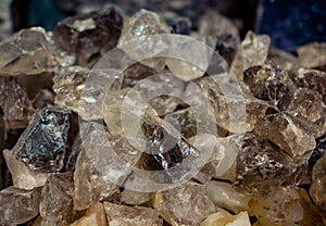 citrine semigem stone as mineral rock geode crystals