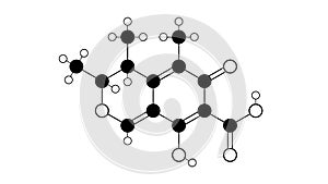 citrinin molecule, structural chemical formula, ball-and-stick model, isolated image mycotoxin