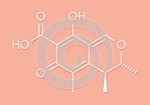 Citrinin mycotoxin molecule. Skeletal formula.