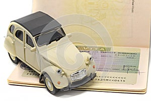 Citroen 2CV Schengen visa concept