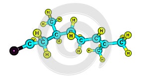 Citronellal molecular structure isolated on white