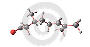 Citronellal molecular structure isolated on white