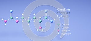 citrulline, molecular structures, amino acid, 3d model, Structural Chemical Formula and Atoms with Color Coding photo