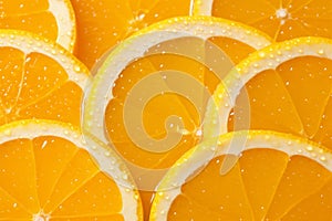 Citrus allure Fresh orange, yellow background, a canvas with space