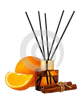 Citrus aromatic diffuser with citrus scent isolated on white background
