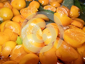 Citrus Bitter oranges Chinotto close up photo