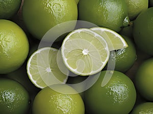 Citrus Elegance. Macro Photography Showcasing Luscious Limes