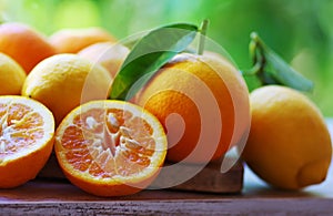 Citrus fresh fruit on the table