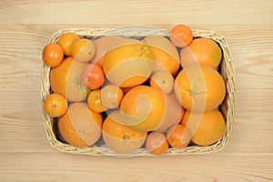 Citrus fruit in a basket