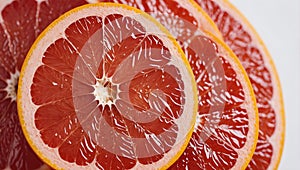 Citrus fruit. Half of fresh grapefruit isolated on white