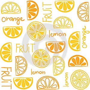 Citrus fruit seamless pattern